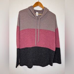 NEW Honeyme Medium Tri-Tone Hoodie Sweater
